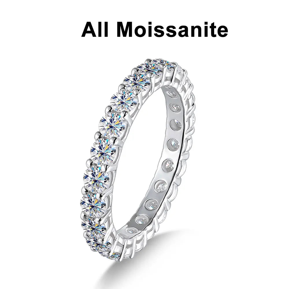 KNOBSPIN 3mm Round Moissanite Ring 18K White Gold Plated 925 Sterling Silver Fine Jewelry Wedding Engagement Rings for Women Man - Uknowucme