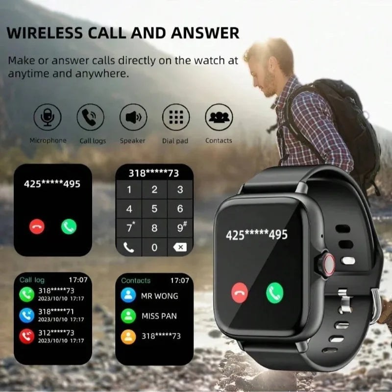 New smartwatch for men and women, rotating button, Bluetooth response, fitness and sports watch