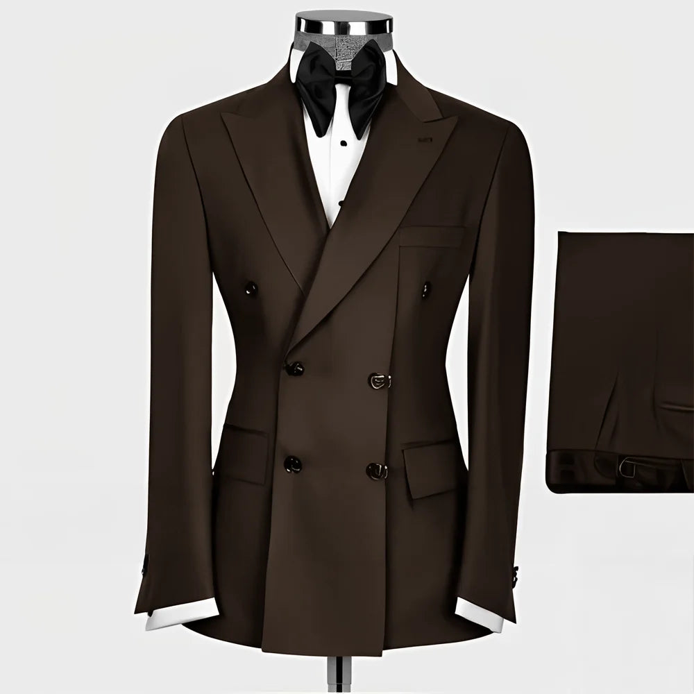 Formal Men's Suit 2-piece Peak Lapel Blazer Groom Wedding Tuxedo Classic Slim Fit Outfit Tailor-made Tuxedo for Male - Uknowucme