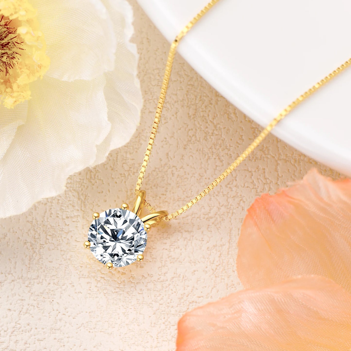 Lnngy 0.5ct-5ct Moissanite Pendant Necklace With Certificate For Women Original Real 925 Silver Chain Solitaire Drop Necklaces - Uknowucme