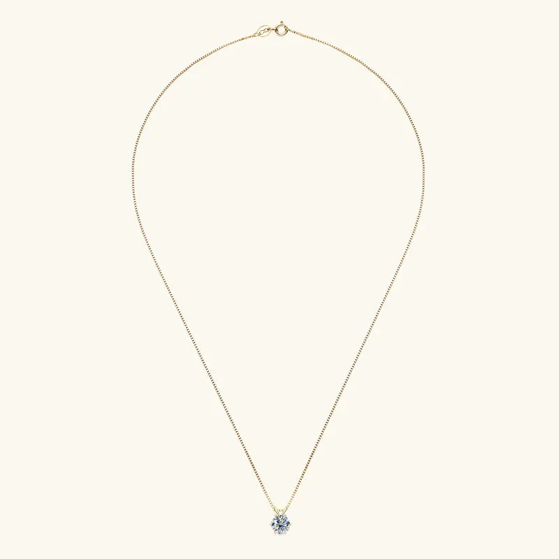 Lnngy 0.5ct-5ct Moissanite Pendant Necklace With Certificate For Women Original Real 925 Silver Chain Solitaire Drop Necklaces - Uknowucme