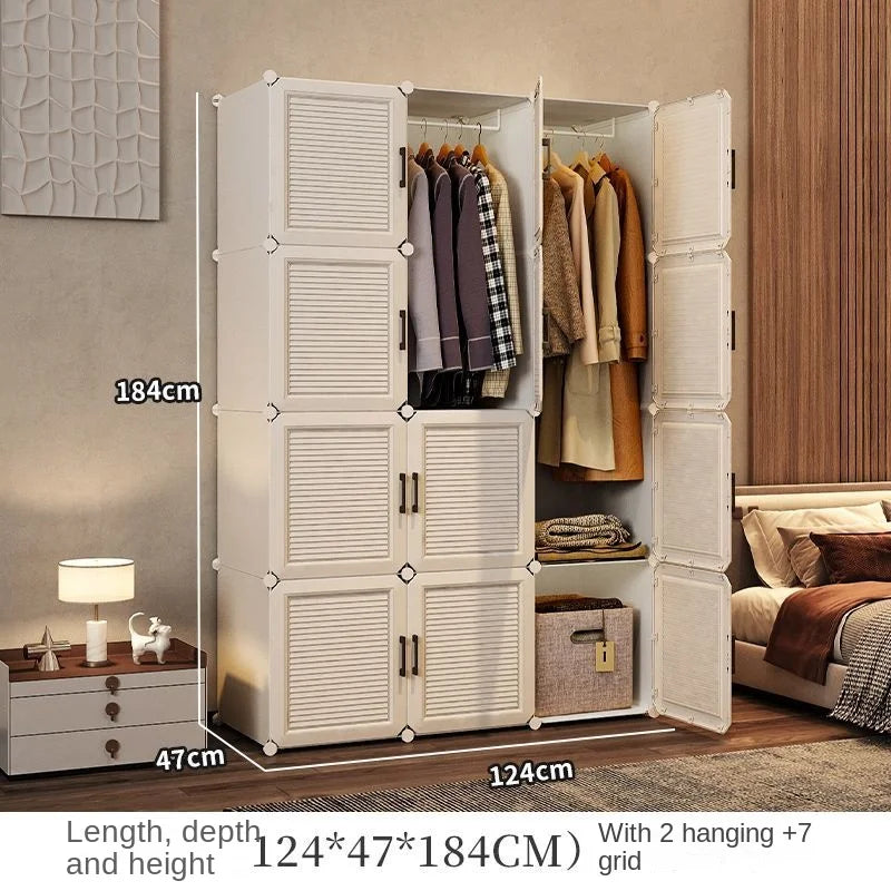 Simplicity Household Wardrobe Bedroom Furniture Clothing Organizer Rack Assemble Storage Cabinets Dustproof Collapsible Locker - Uknowucme