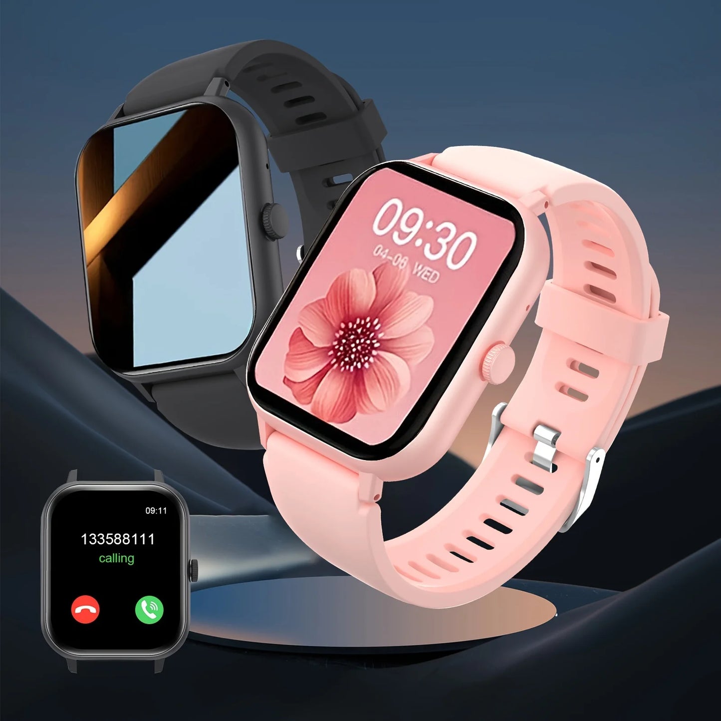 The New 2024 Smart Watch (Make/Answer Call), Full Touch Wireless Calling Smartwatch, Fitness Tracker Watch For Smartphone,For IP - Uknowucme