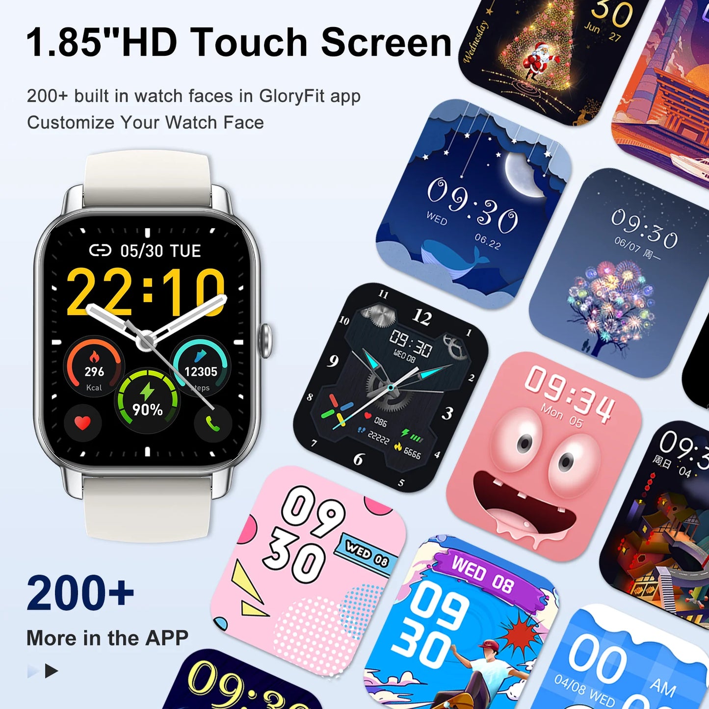 Jxrev Smart Watch, 1.85" Sports Watch for IP68 Waterproof, 110+ Sport Modes, Fitness Activity Tracker, Ultra Thin Watch. - Uknowucme