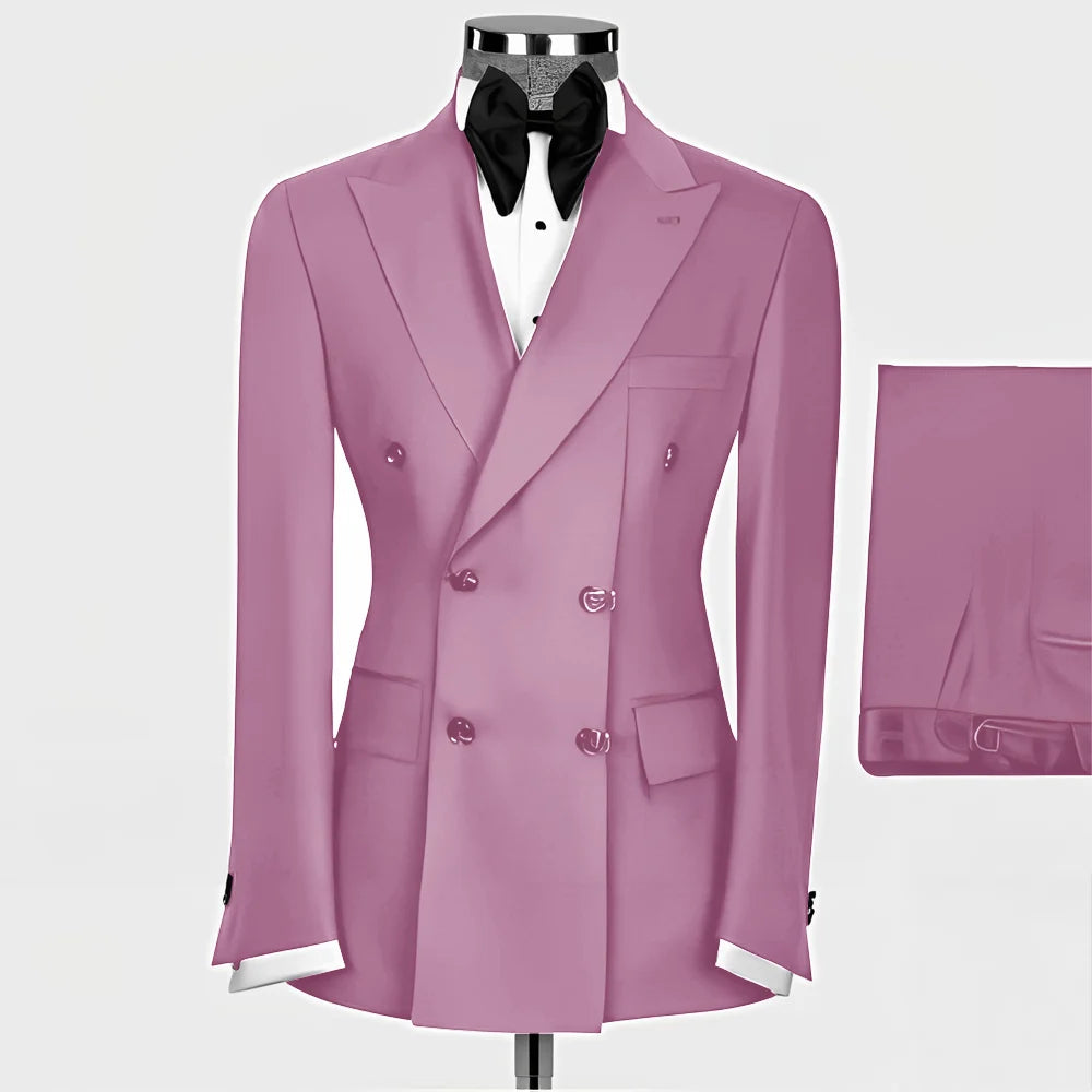 Formal Men's Suit 2-piece Peak Lapel Blazer Groom Wedding Tuxedo Classic Slim Fit Outfit Tailor-made Tuxedo for Male - Uknowucme