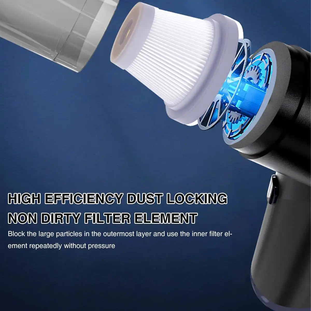 Portable Wireless Car Vacuum Cleaner 8000Pa Household Vacuum Cleaner Mini Large Suction Wet and Dry Handheld Auto Vacuum Cleaner - Uknowucme
