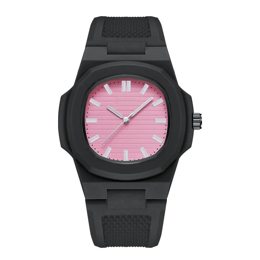 Men Women Watch Classic Orologio Simple Couple Black White Silicone Blue Reloj Quartz Wristwatch Male Man Ladies Student Clock - Uknowucme
