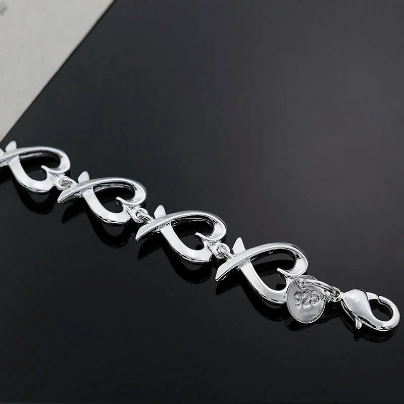 korean trend 925 sterling silver fine heart kelp fashion Bracelet for woman luxury jewelry Wedding party Christmas gifts - Uknowucme