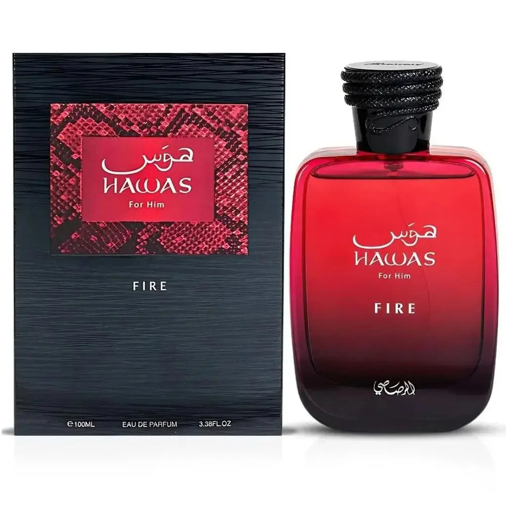 100ml Hawas Fire Men's EDP Spray Long-lasting Arabian Luxury, Fresh Rich Scent, Premium Masculine Fragrance Ideal for Nights Out - Uknowucme