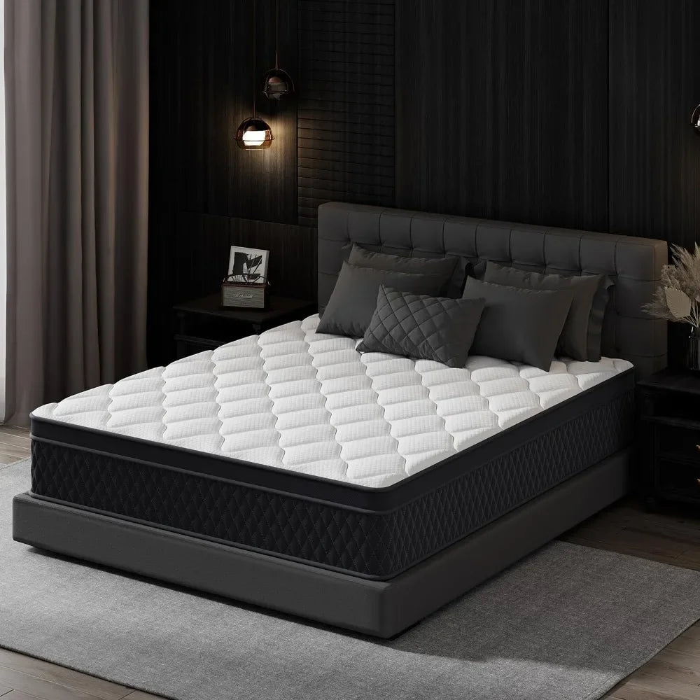 10 Inch Full Size Mattress,Memory Foam Hybrid Mattress in a Box,Individually Pocketed Springs for Isolate Motion - Uknowucme