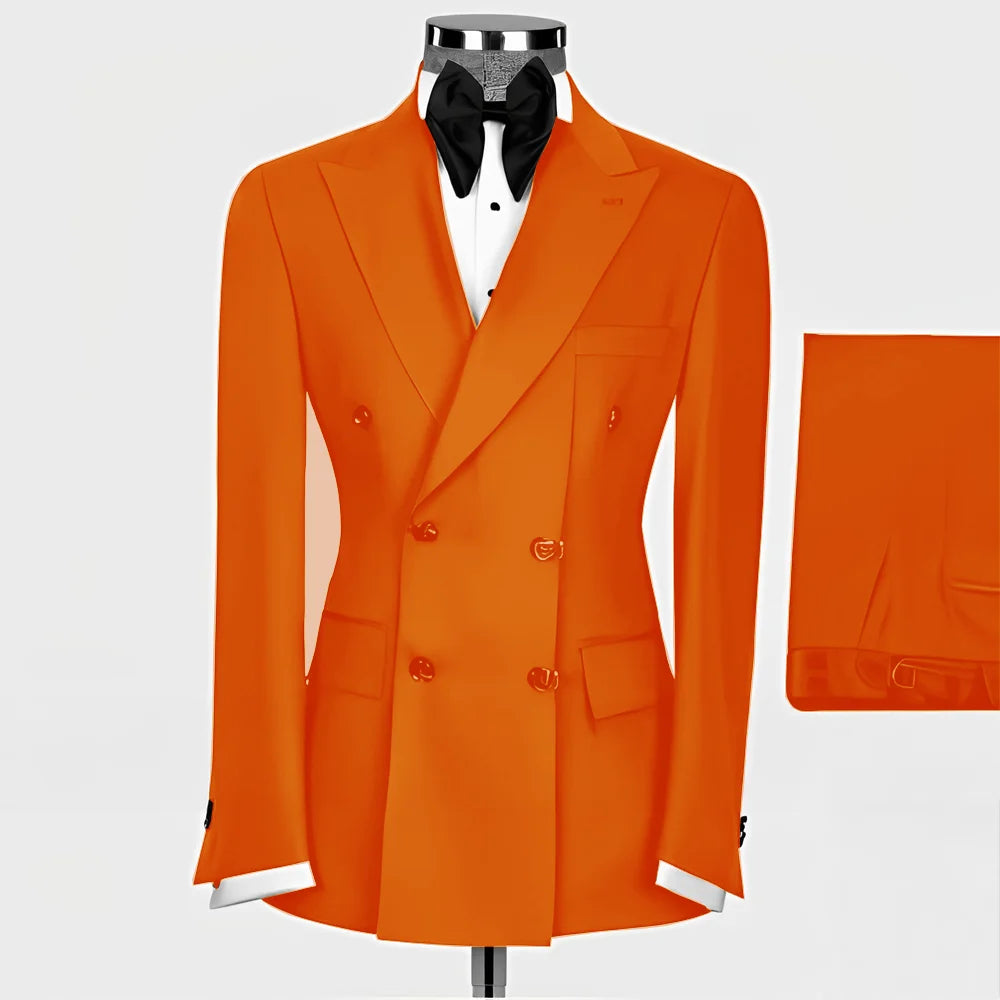 Formal Men's Suit 2-piece Peak Lapel Blazer Groom Wedding Tuxedo Classic Slim Fit Outfit Tailor-made Tuxedo for Male - Uknowucme