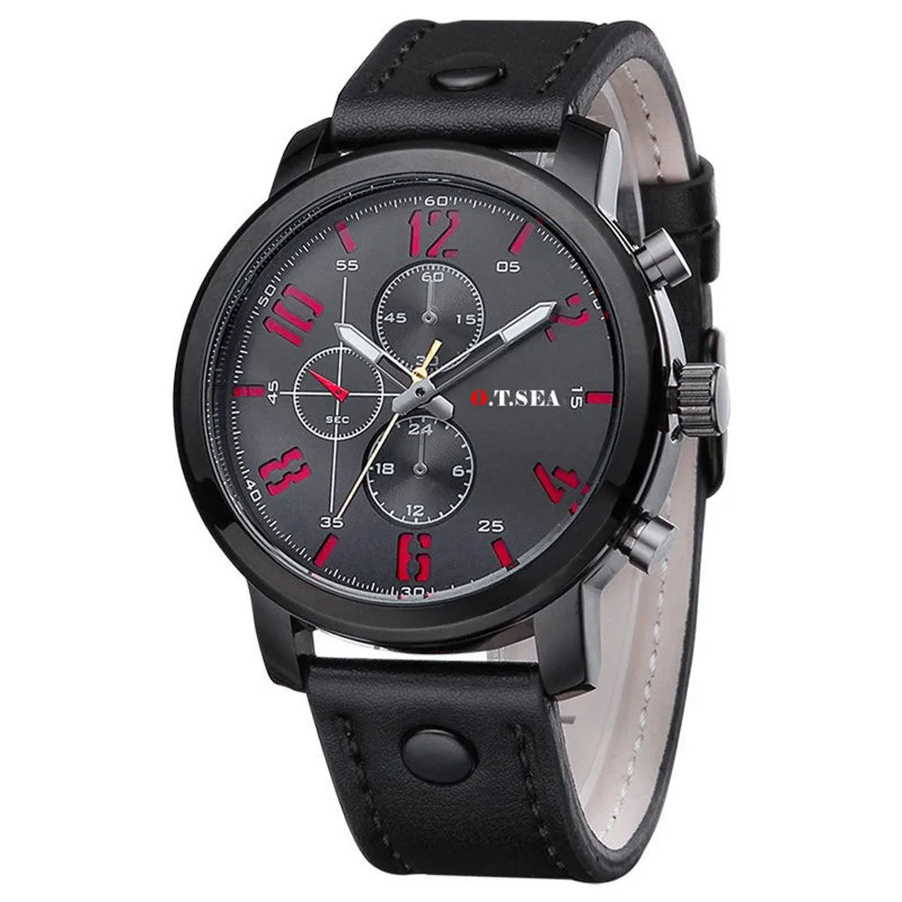 Led Watch Men'S Sports Quartz Watches Luxury Leather Wristwatches Fashion Digital Male Watches Stylish Business Mechanical Watch - Uknowucme