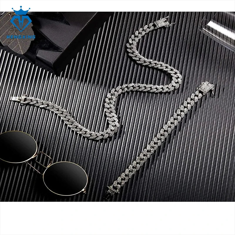 Fine Jewelry Sale 15mm Cuban Chain Bracelet Luxury 925 Silver Moissanite Bracelet Cuban Link Chain Bracelet - Uknowucme