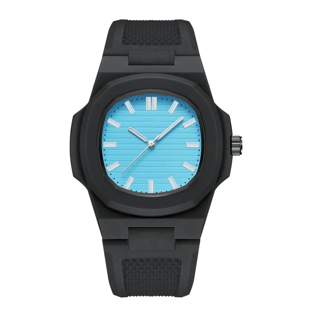 Men Women Watch Classic Orologio Simple Couple Black White Silicone Blue Reloj Quartz Wristwatch Male Man Ladies Student Clock - Uknowucme