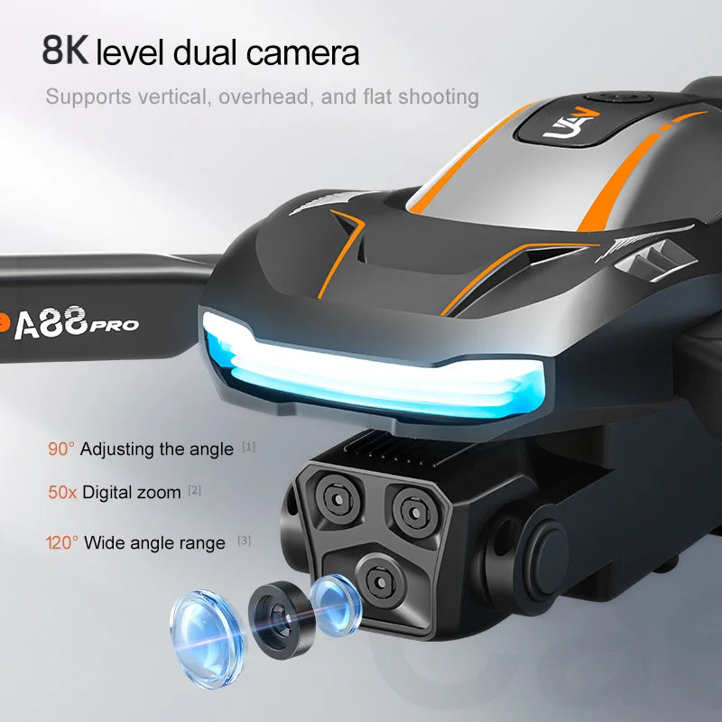 Lenovo A88 Pro Drone 8K HD Camera GPS Professional Four-way Intelligent Obstacle Avoidance Foldable Quadcopter 5G RC Toy 10000M - Uknowucme