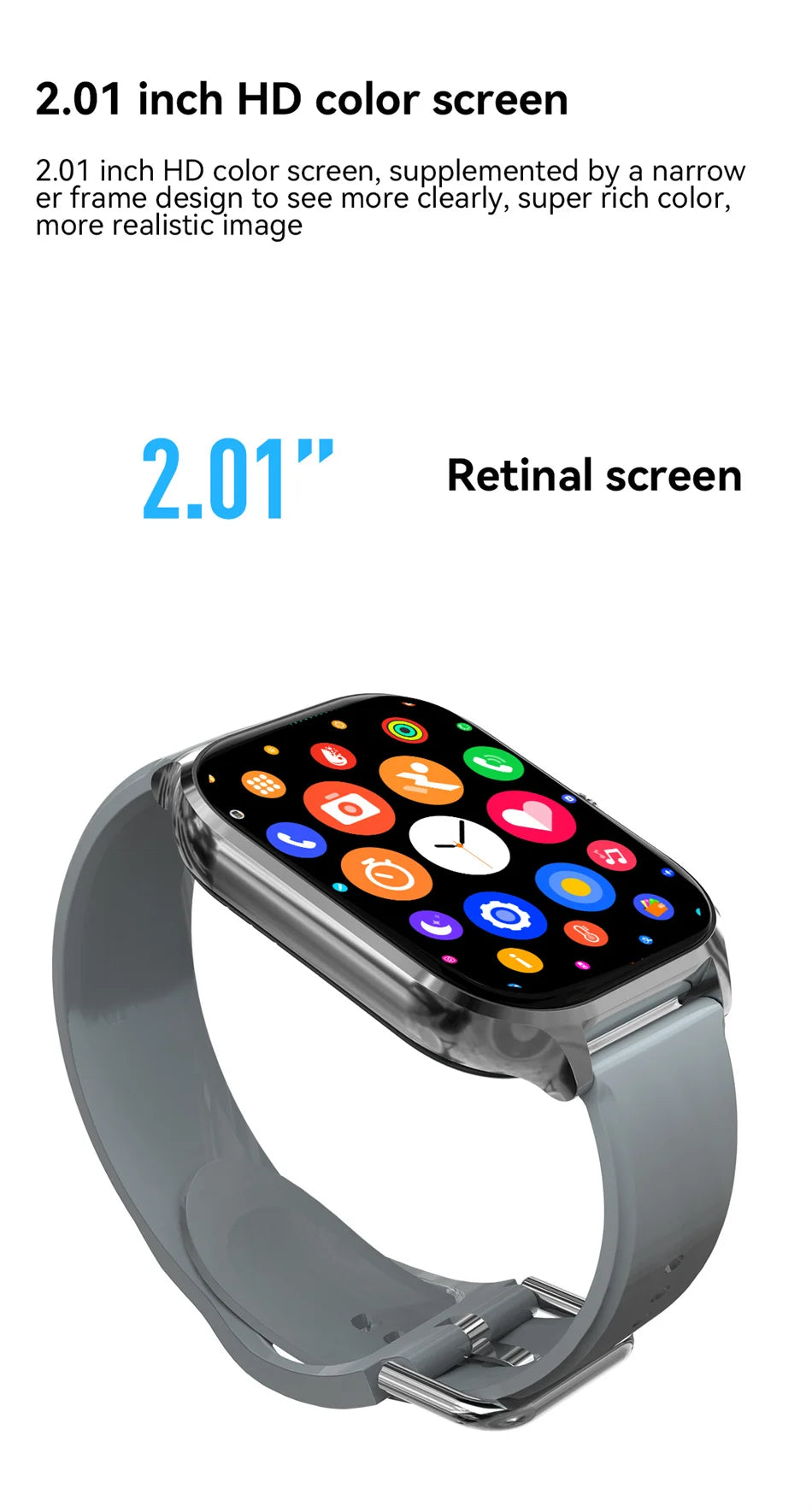 New Smart Watch For Android iOS 2.01" Smartwatch Answer Make Call Waterproof Sports Fitness Tracker Heart Rate Sleep Monitoring