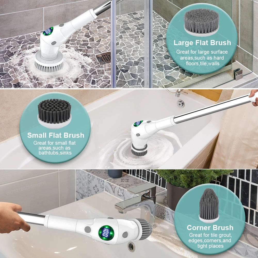 Electric Cleaning Brush Household Multifunctional Cleaning Brush 8 in 1 Wireless Cleaning Brush For Bathroom Kitchen Toilet - Uknowucme