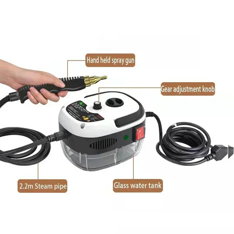 2500W Portable Steam Cleaner High Temperature Sterilization Pressure Jet Washer Machine for Home Car Kitchen Air Conditioner - Uknowucme