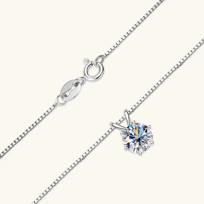Lnngy 0.5ct-5ct Moissanite Pendant Necklace With Certificate For Women Original Real 925 Silver Chain Solitaire Drop Necklaces - Uknowucme