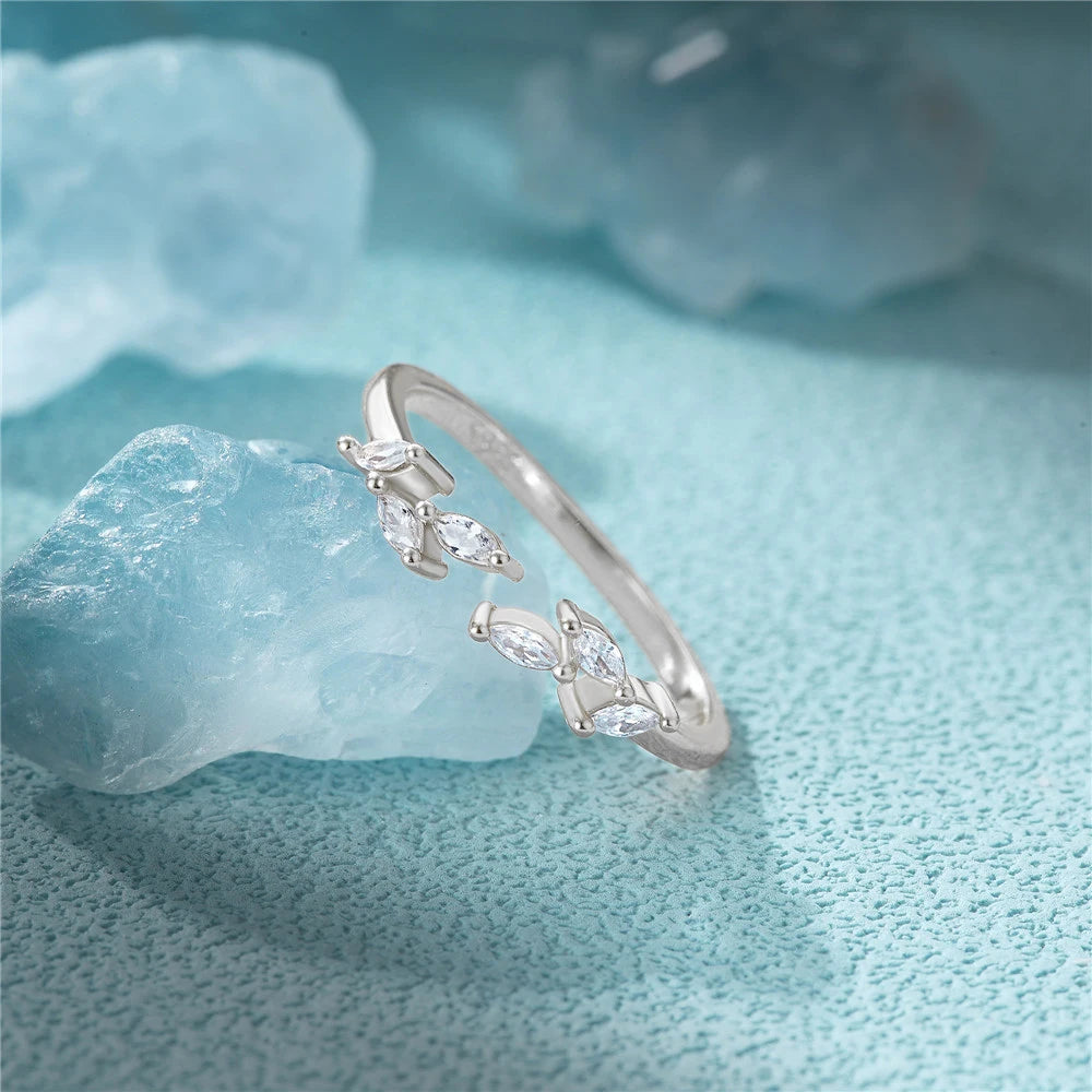 ROXI 925 Sterling Silver Shine Geometric White Crystal Rings For Women Men Adjustable Wedding Engagement Jewelry bague femme - Uknowucme