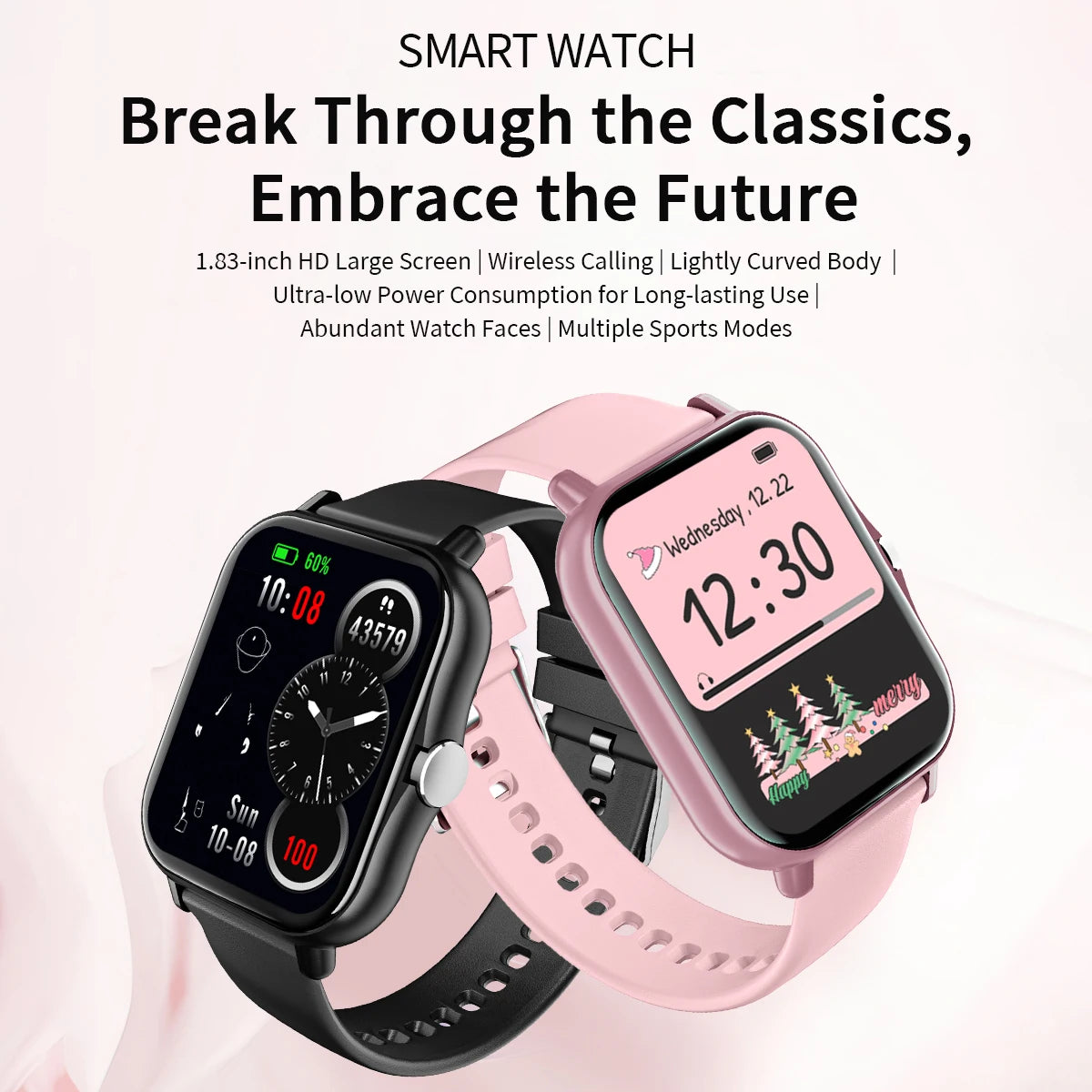 New Smartwatch 1.83'' HD Screen BT Call Health&Sleep Monitoring Kids Smart Watch Waterproof Fashoin Sport Bracelet For Women Men
