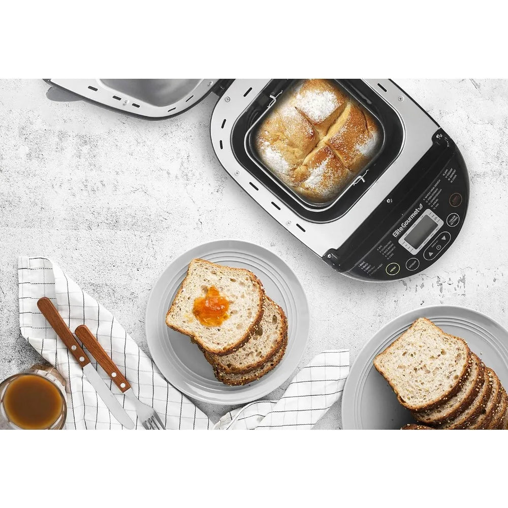 EBM8103B Programmable Bread Maker Machine 3 Loaf Sizes, 19 Menu Functions Gluten Free White Wheat Rye French and more - Uknowucme