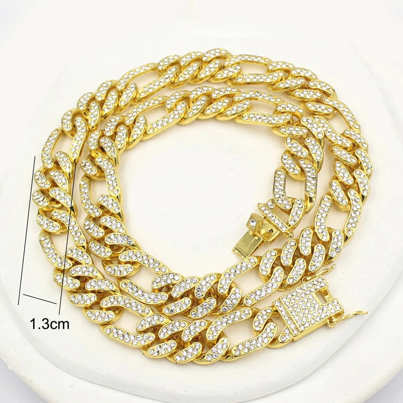 Hip Hop Figaro Chain Necklace 13mm Silver Gold Plated Figaro Link Chain Necklaces For Men Women Fashion Charm Jewelry - Uknowucme