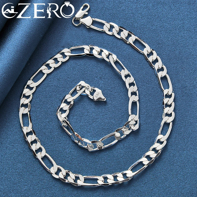 High Quality Unisex 6 mm flat chain 925 Sterling silver Necklace Fashion Jewelry - Uknowucme