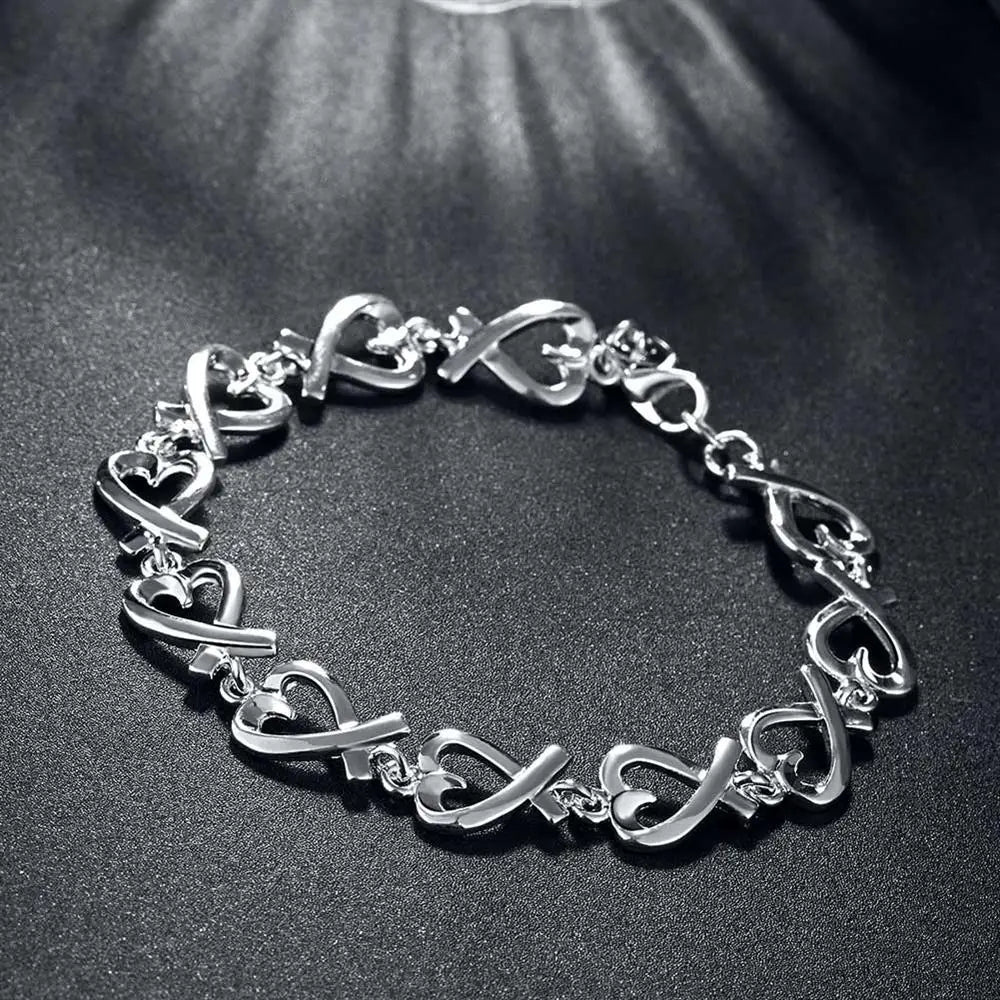 korean trend 925 sterling silver fine heart kelp fashion Bracelet for woman luxury jewelry Wedding party Christmas gifts - Uknowucme