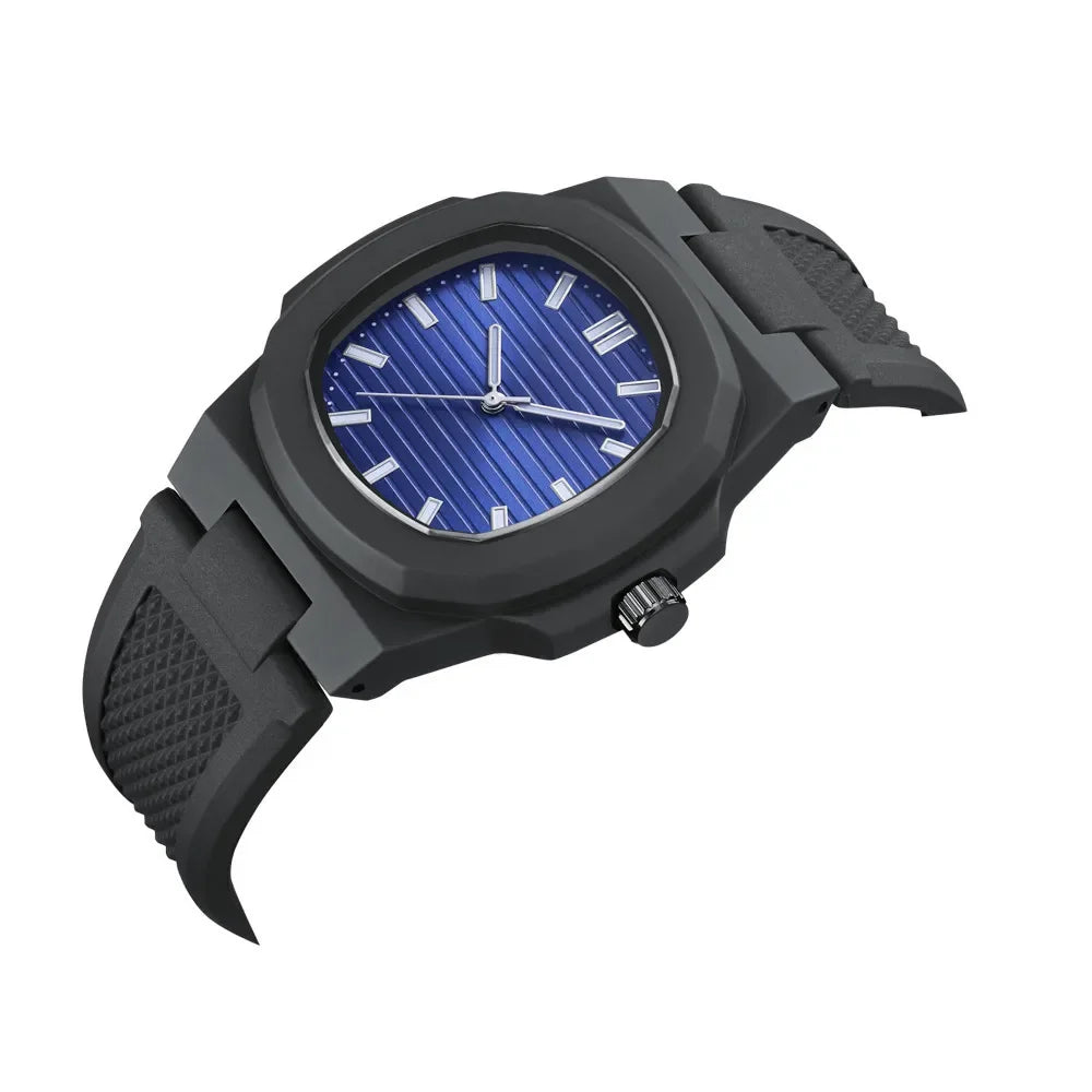 Men Women Watch Classic Orologio Simple Couple Black White Silicone Blue Reloj Quartz Wristwatch Male Man Ladies Student Clock - Uknowucme