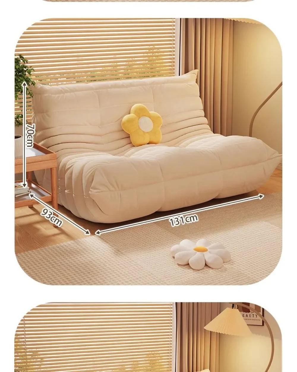 Caterpillar Pure Sponge Lazy Sofa, Modern Simple Living Room Home Sofa, Fabric Casual Lying Fabric Sofa Customizable - Uknowucme
