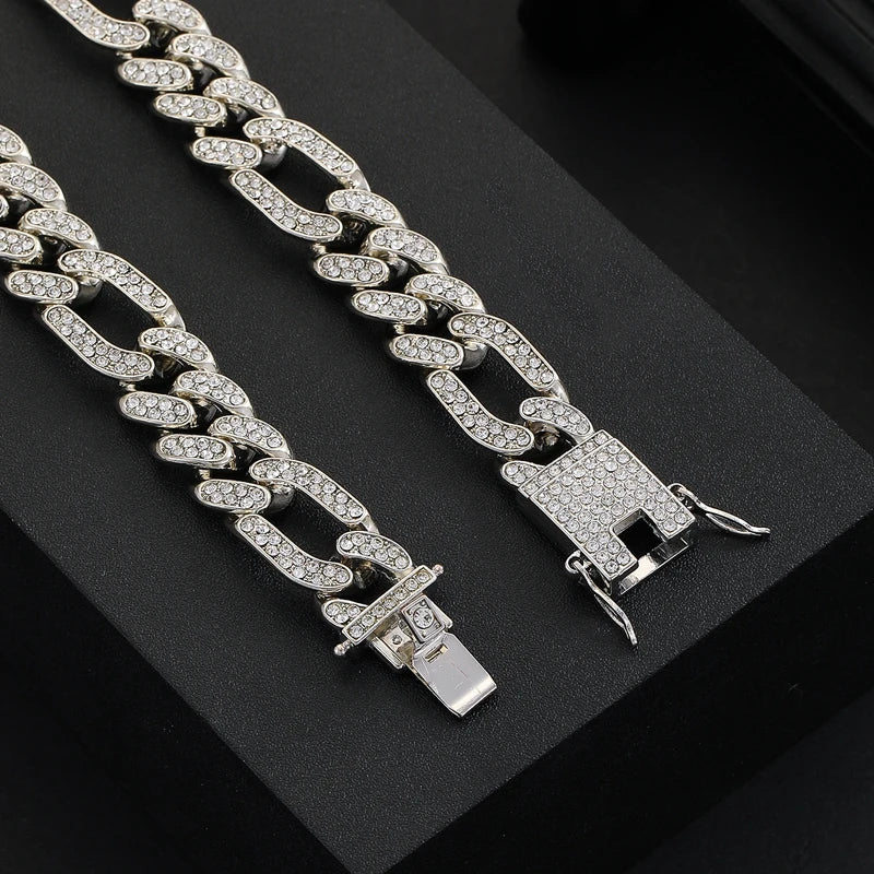 Hip Hop Figaro Chain Necklace 13mm Silver Gold Plated Figaro Link Chain Necklaces For Men Women Fashion Charm Jewelry - Uknowucme