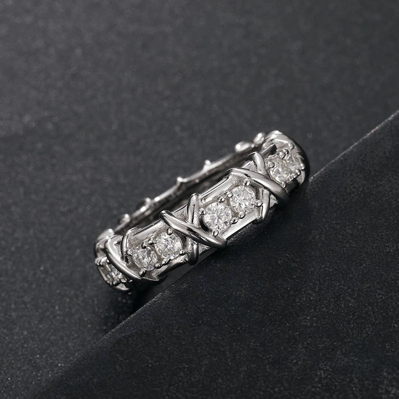 High Quality Full Moissanite Ring with Certificate Silver 925 Rings for Men Classic Jewelry Anniversary Gifts - Uknowucme