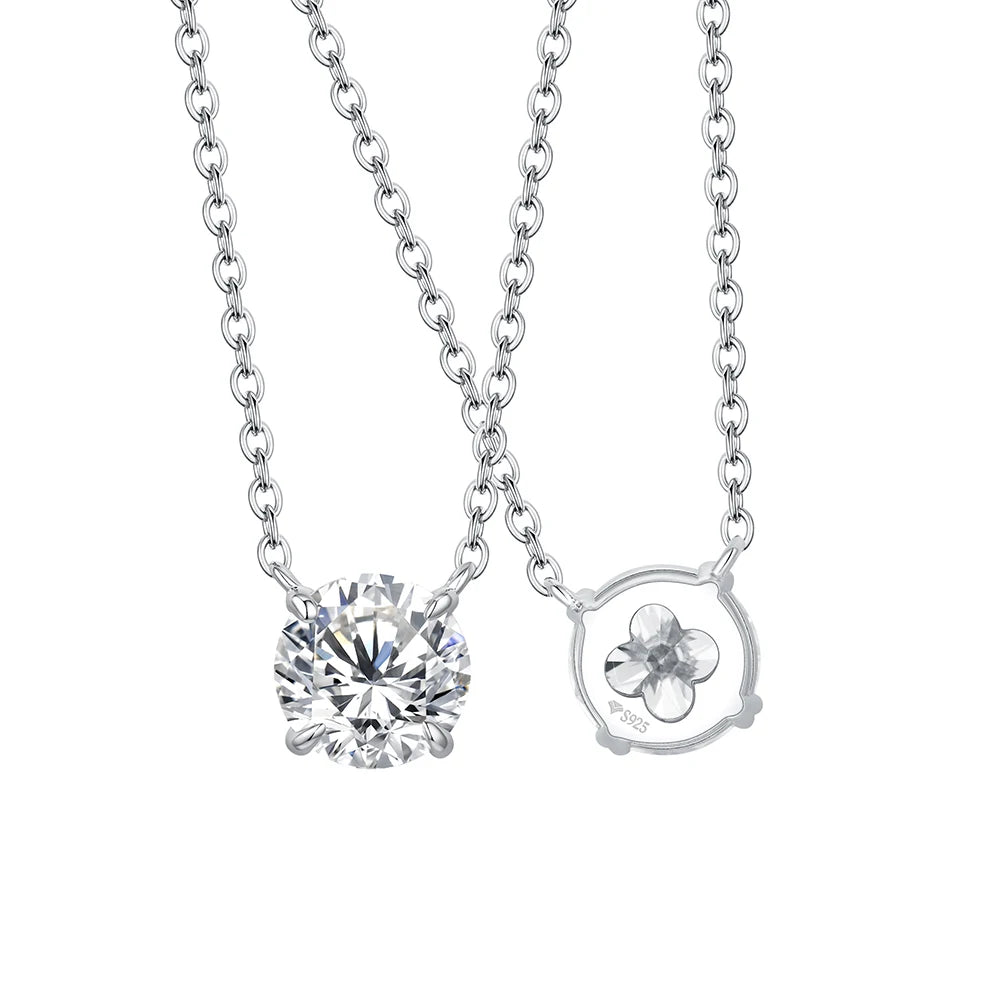 ATTAGEMS Necklace For Woman Pendant Moissanite Diamond 6.5mm 1CT 925 Silver Necklace For Women Chains Party Bridal Fine Jewelry - Uknowucme