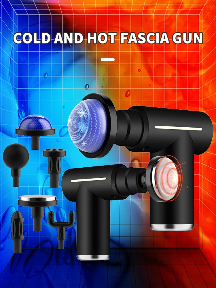 Professional Level Muscle Massage Gun Relaxation Intelligent Exercise Fitness Massager Cold And Hot Compress Fascia Gun 6 Heads - Uknowucme
