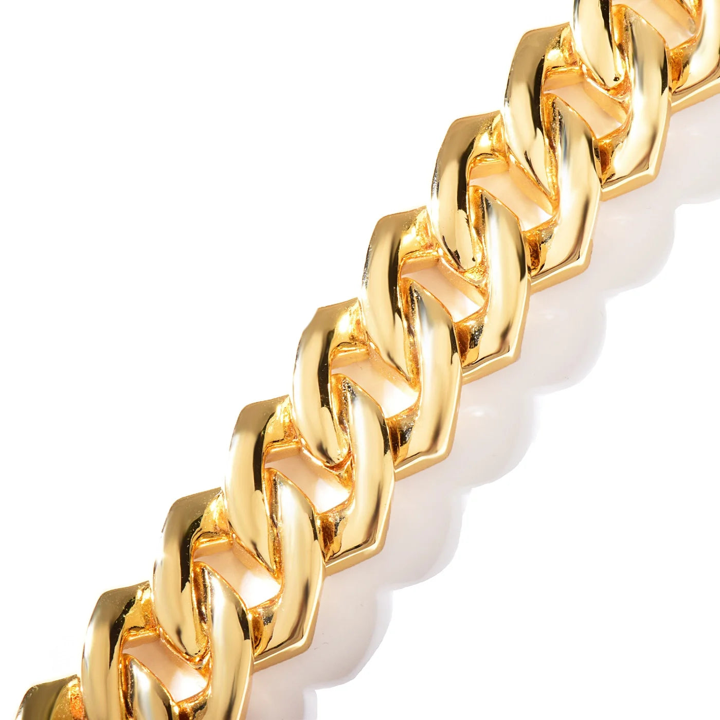 CUC Men Hip Hop Necklace 20mm 4Row Miami Cuban Chain Gold Color Iced Out Zirconia Link Fashion Rock Rapper Jewelry - Uknowucme