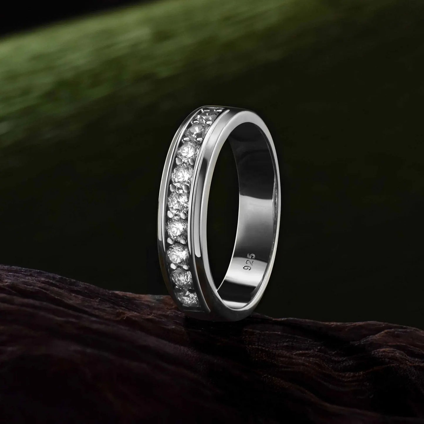 Newshe Yellow White Gold Wedding Ring for Men 925 Sterling Silver Brilliant Round AAAAA Cubic Zircon Fine Jewelry - Uknowucme