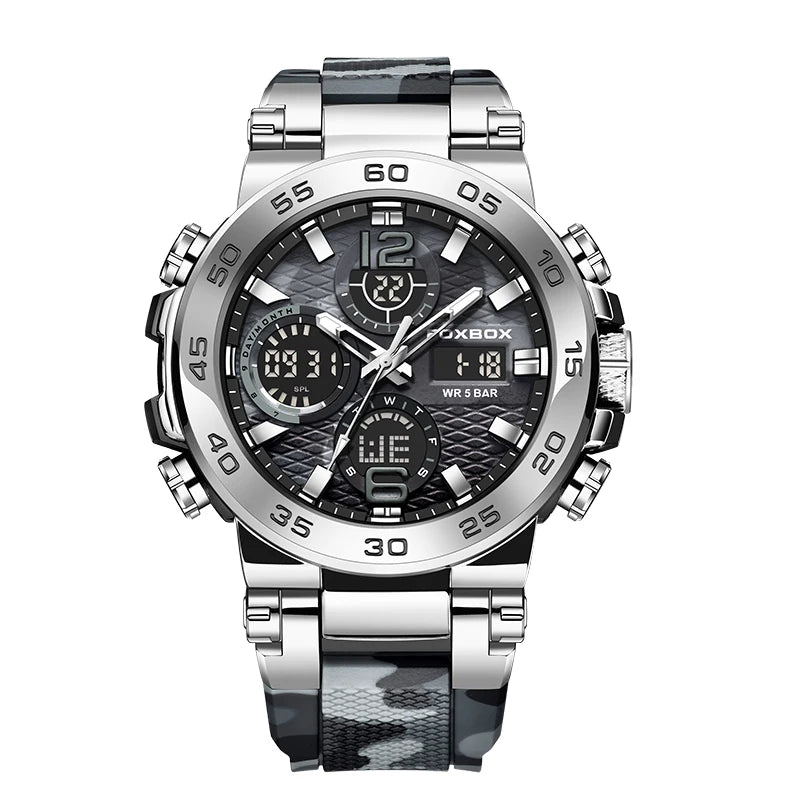 FOXBOX Military Digital Watch for Men Camouflage Waterproof Wristwatch Mens Shockproof Sport Quartz Tactical Clock Montre Homme - Uknowucme