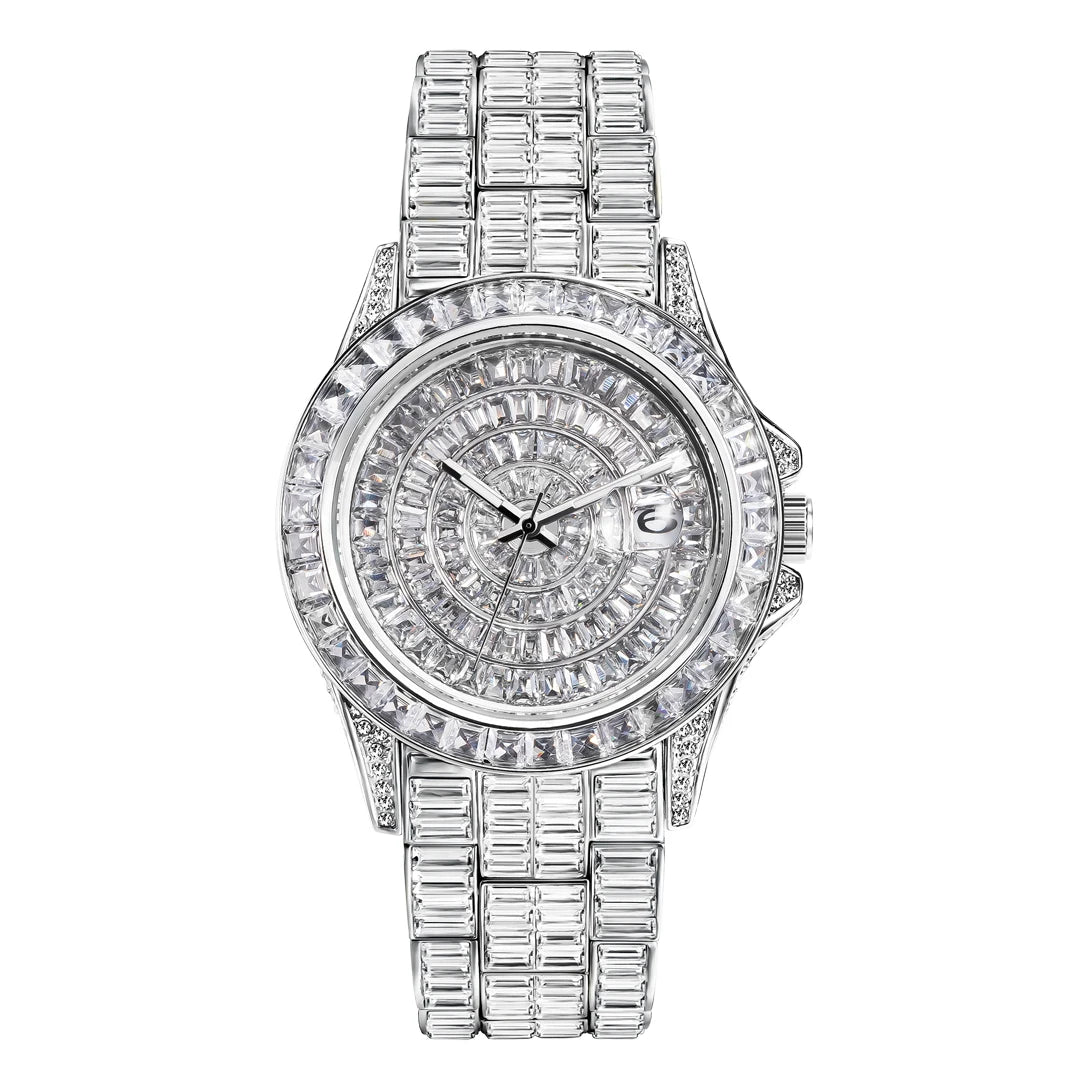 MISSFOX Hip Hop Men Watch Luxury Ice Out Fully Diamond Rose Gold Watches Fashion Stainless Steel Waterproof Male Clock Gift 2022 - Uknowucme