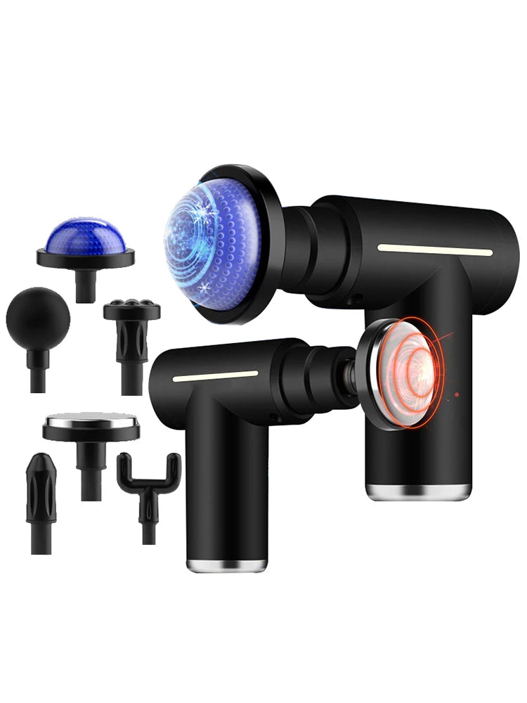 Professional Level Muscle Massage Gun Relaxation Intelligent Exercise Fitness Massager Cold And Hot Compress Fascia Gun 6 Heads - Uknowucme