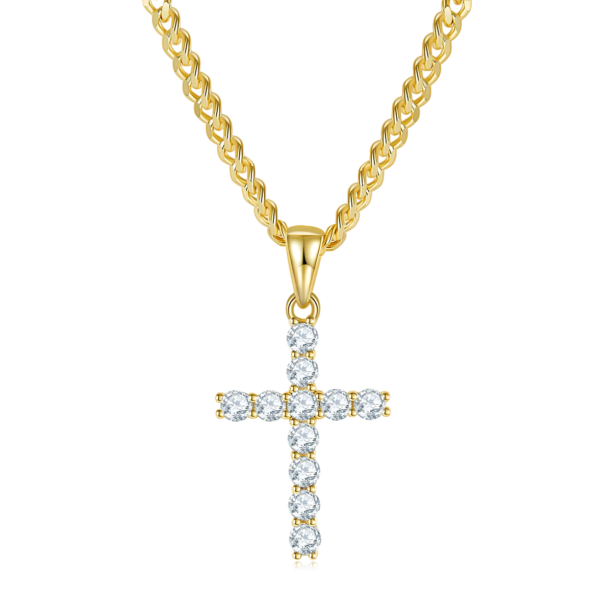 YinZheng Moissanite Jewelry 925 Sterling Silver Cross Pendant D VVS Diamond Moissanite Cross Pendant Hip Hop & Rock Religious - Uknowucme