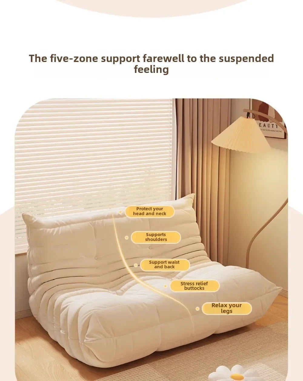 Caterpillar Pure Sponge Lazy Sofa, Modern Simple Living Room Home Sofa, Fabric Casual Lying Fabric Sofa Customizable - Uknowucme