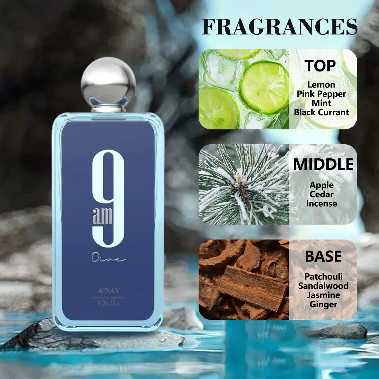 Afnan 9 PM For Men 9 AM For Women Eau De Parfum 3.4 Fl. Oz Long-lasting Pheromone Fragrance High Quality Cologne Perfume 100ML - Uknowucme