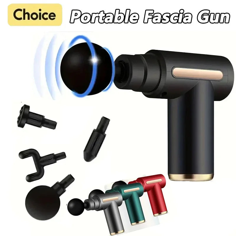 Portable Fascia Massage Gun Massager Body Deep Muscle Neck Back Deep Tissue Relaxation Vibration Massage Gun Pain Relief Fitness - Uknowucme