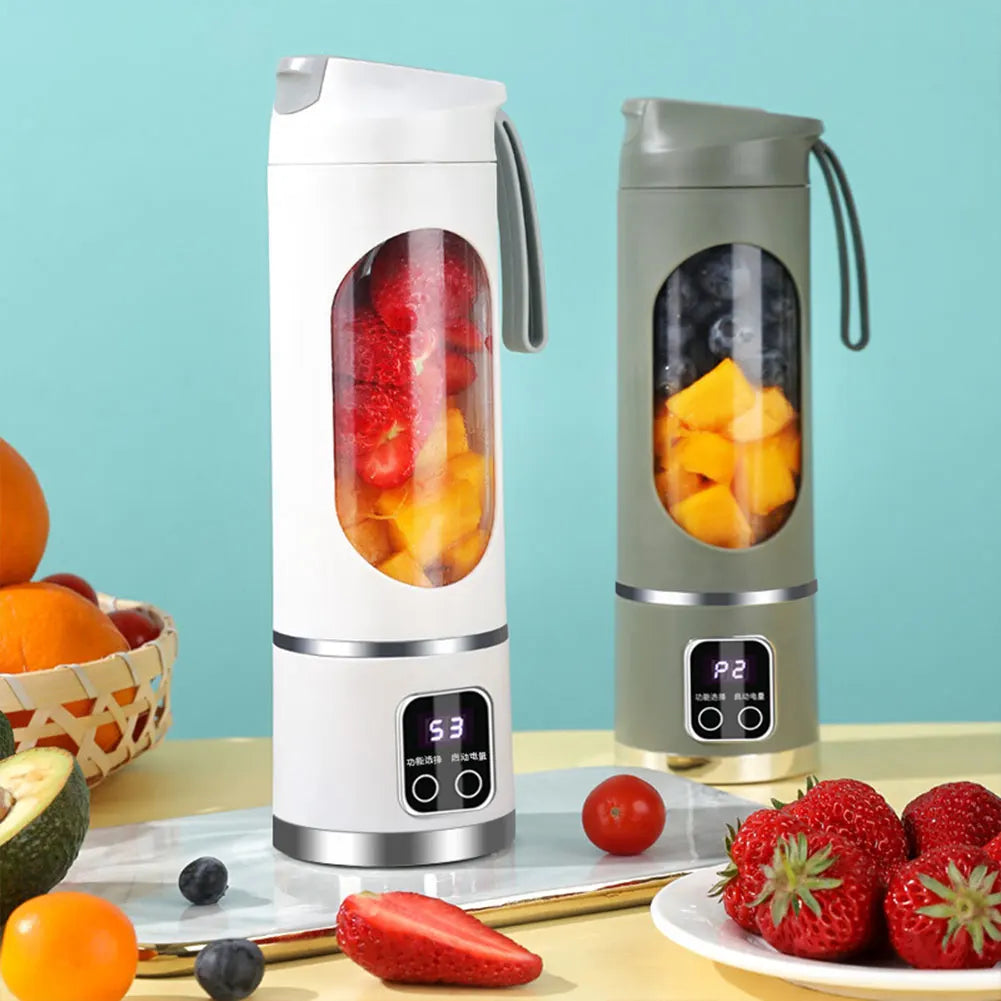 450ml Portable Juicer Juicer Bottle USB Rechargeable Electric Juicer Cup with 12 Blades 1500mAh Mini Fast Electric Blender - Uknowucme