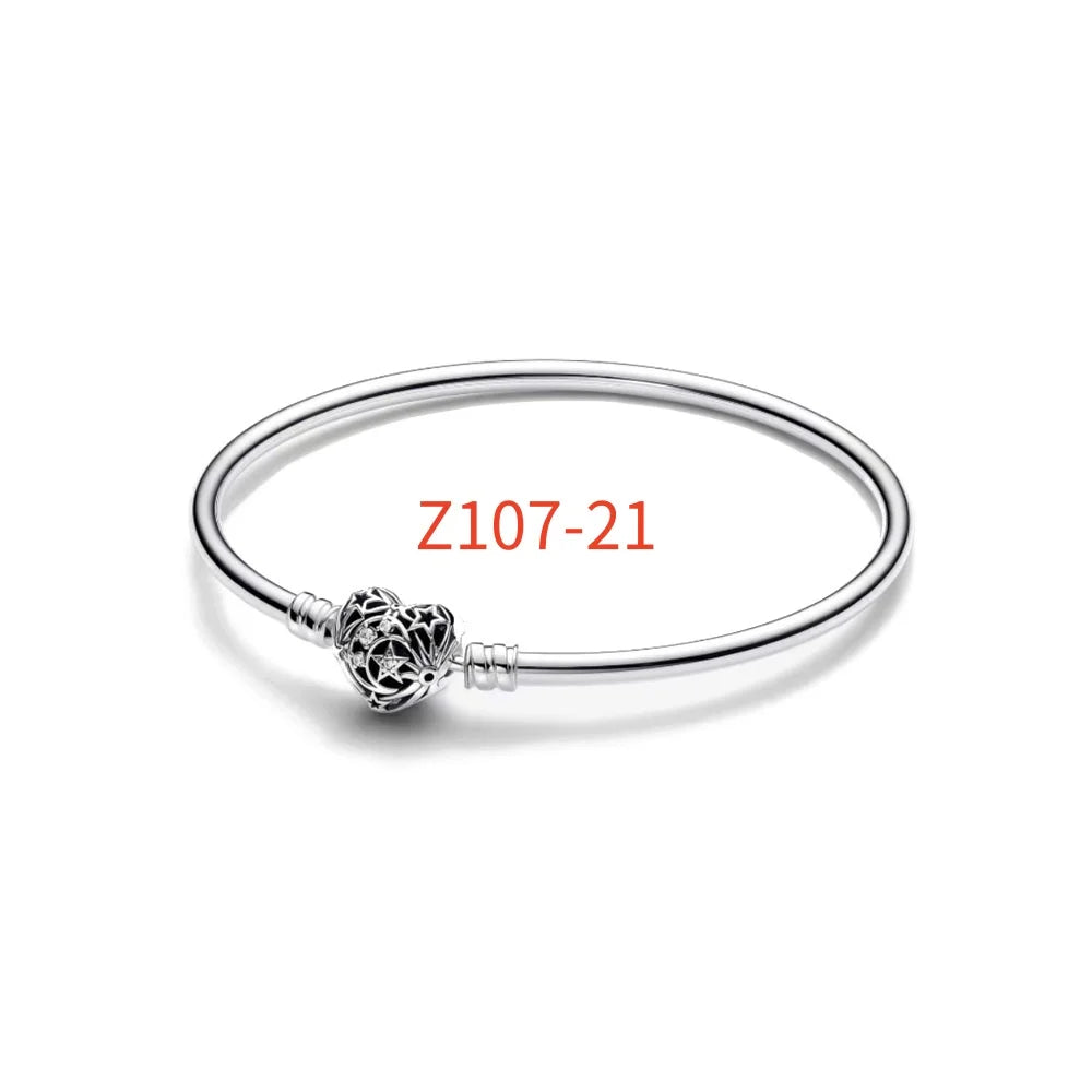 2025 New Hot Selling 925 Silver Heart Shaped Bead Bracelet Suitable for European Women's Exquisite Charm Jewelry - Uknowucme