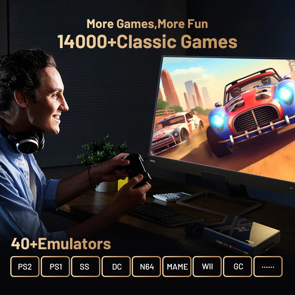 Kinhank Super Console X5 PRO Retro Video Game Console RK3588 8GDDR4 with 4THDD 16000 Games Plug and Play for PS2/PS1/SS/DC/N64 - Uknowucme