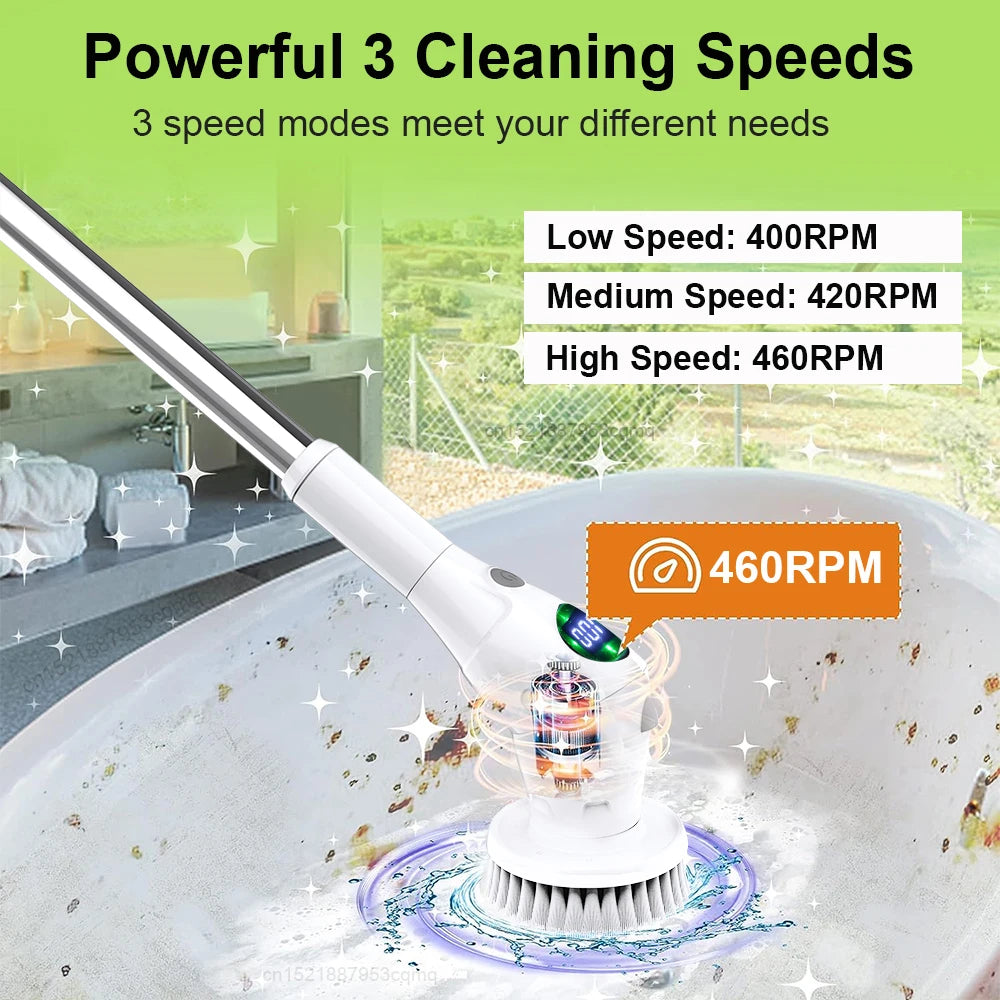 Electric Cleaning Brush Household Multifunctional Cleaning Brush 8 in 1 Wireless Cleaning Brush For Bathroom Kitchen Toilet - Uknowucme