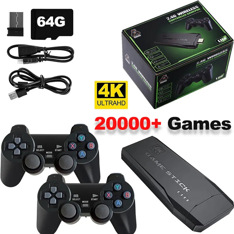 Retro Console 4k 20000 Games Portable Video Game Console M8 Game Stick TV Mini Handheld Player Wireless Controller Xmas Gift - Uknowucme