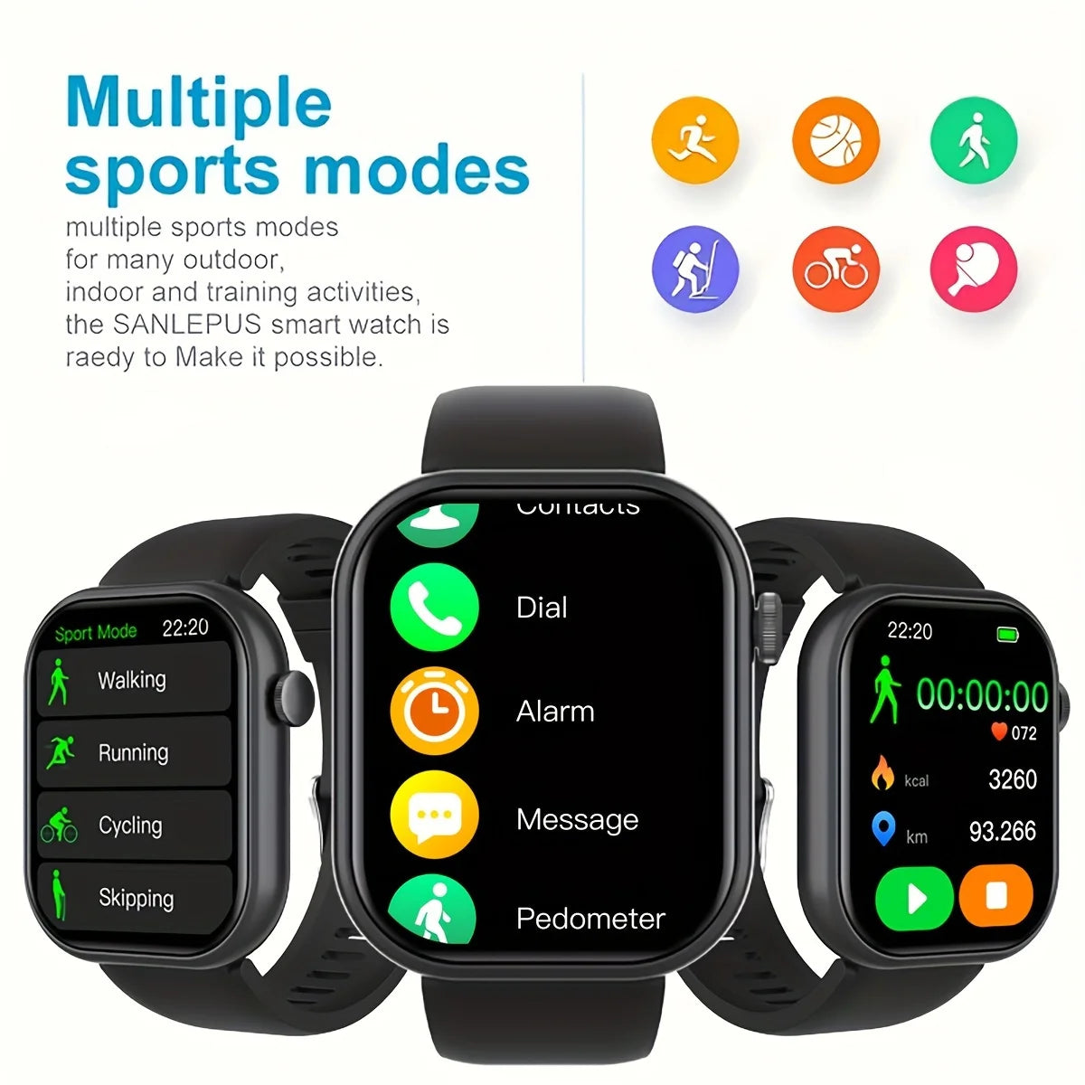 The New 2024 Smart Watch (Make/Answer Call), Full Touch Wireless Calling Smartwatch, Fitness Tracker Watch For Smartphone,For IP - Uknowucme